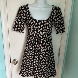 French Connection Black A-line Mini Dress Scoop Neck
